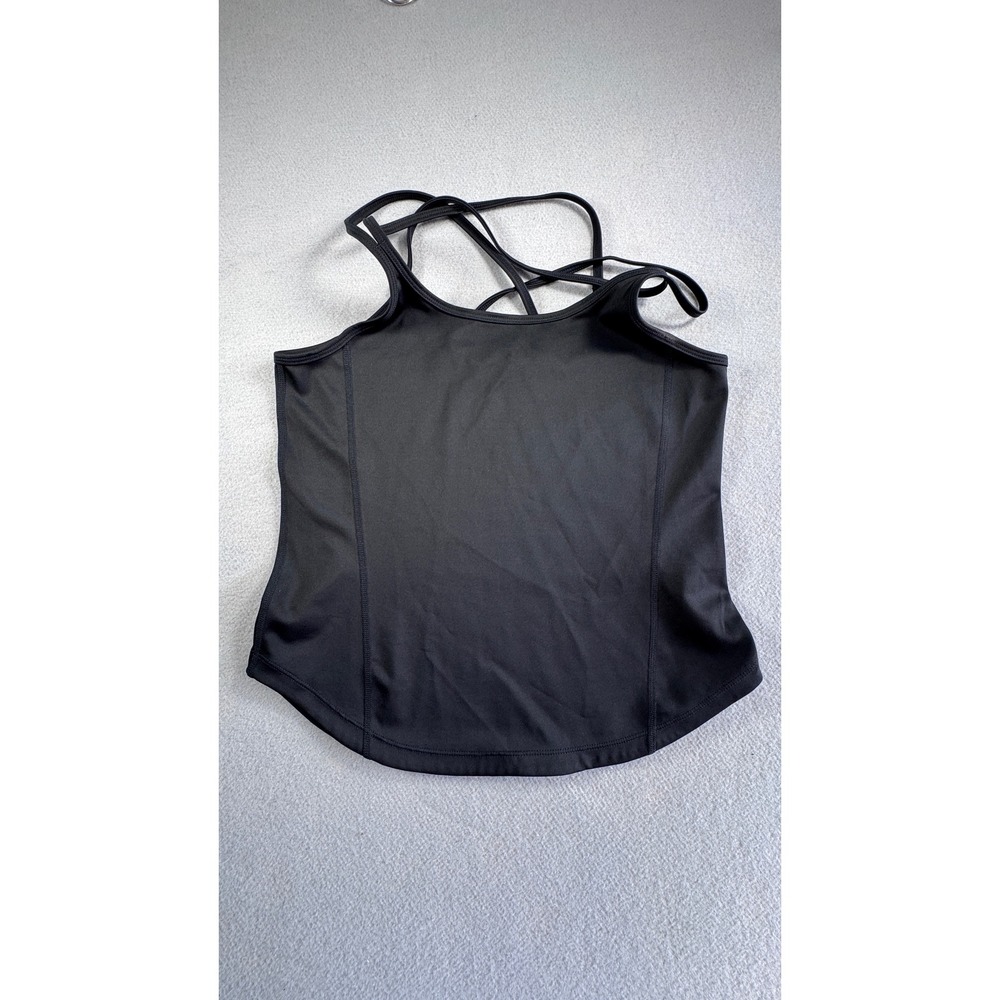 Guess Active Womens Black Strappy Crisscross Back Athletic Tank Top Size M